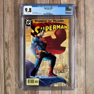 Superman #204 CGC 9.8 Iconic cover art by Jim Lee(cert 8002)