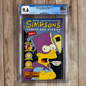 Simpsons Comics and Stories #1 CGC 9.6 1st full appearance of The Simpsons in comic books (cert 6008)