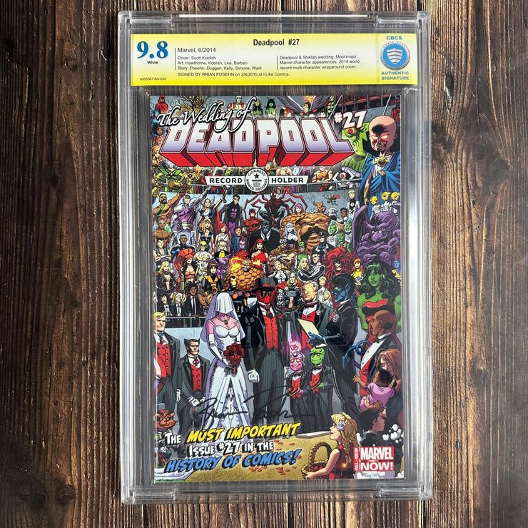 Bry's Comics 1 Deadpool #27 CBCS 9.8 Signed by Brian Posehn, 1st app of Shiklah