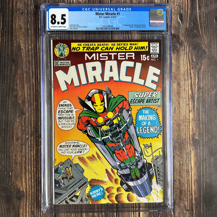 Bry's Comics 1  Mister Miracle #1 CGC 8.5, 1st appearance of Mister Miracle, Oberon and Thaddeus Brown