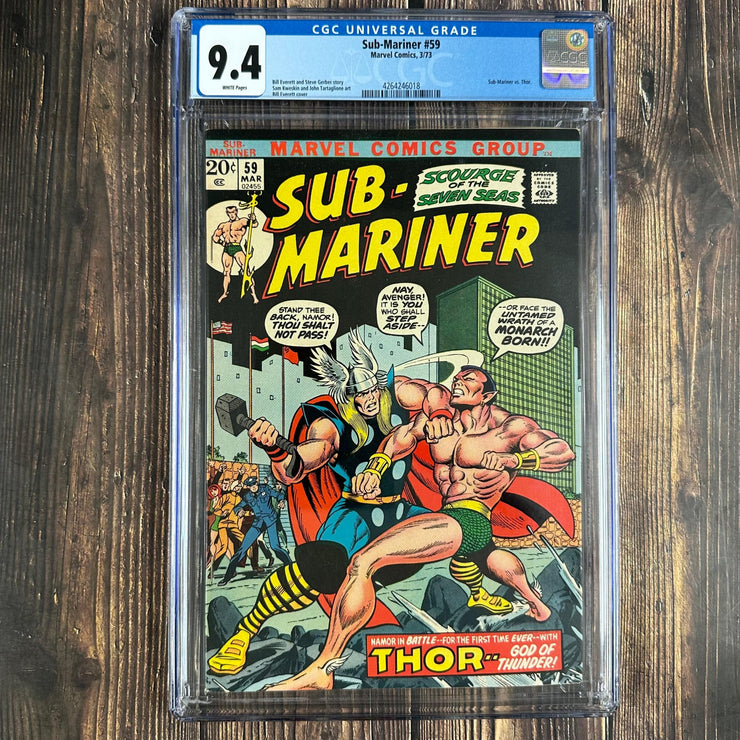 Bry's Comics 1      Sub-Mariner #59 CGC 9.4 WP, Classic battle of the Sub-Mariner vs Thor