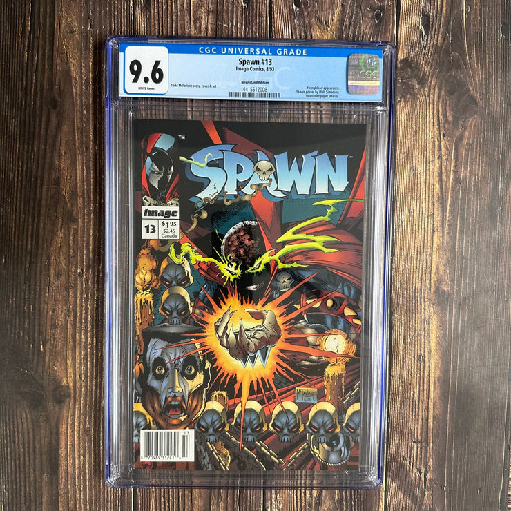 Bry's Comics 6Boxes- Spawn #13 CGC 9.6 WP, Origin of Chapel's disfigurement at the hands of Spawn, NEWSSTAND !