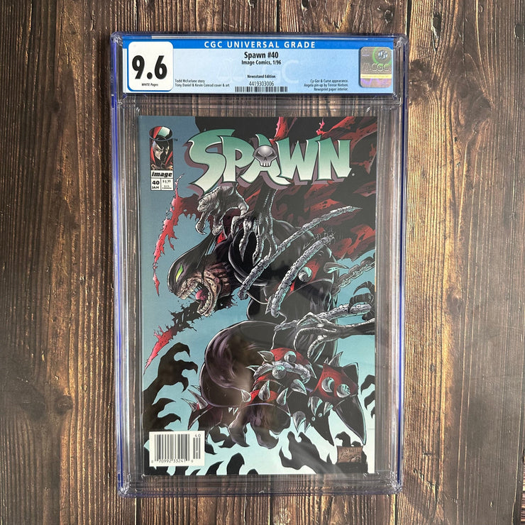 Bry's Comics 6Boxes- Spawn #40 CGC 9.6 WP, Cover art by Tony Daniel and Kevin Conrand, NEWSSTAND !