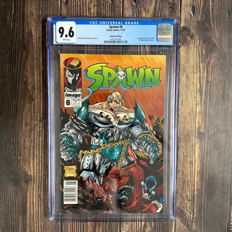 Bry's Comics 6Boxes- Spawn #6 CGC 9.6 WP, 1st appearance of Overtkill and Tony Twist, NEWSSTAND !