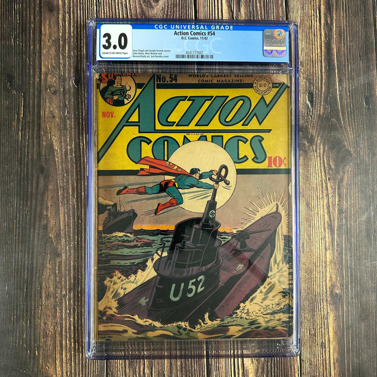 Bry's Comics Action Comics #54 (1942) CGC 3.0 WWII Cover