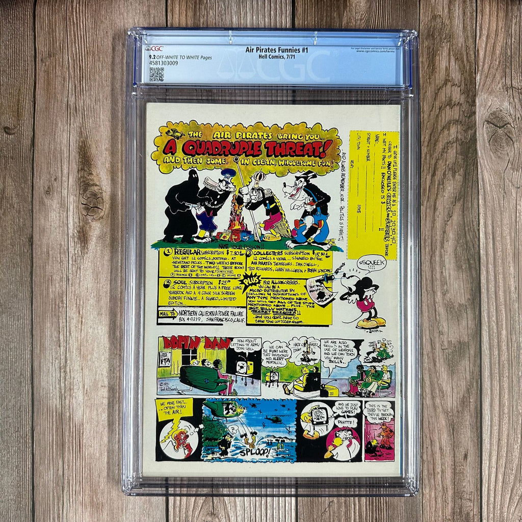 Bry's Comics Air Pirates Funnies #1 CGC 9.2 Parody comic with Disney legal controversy
