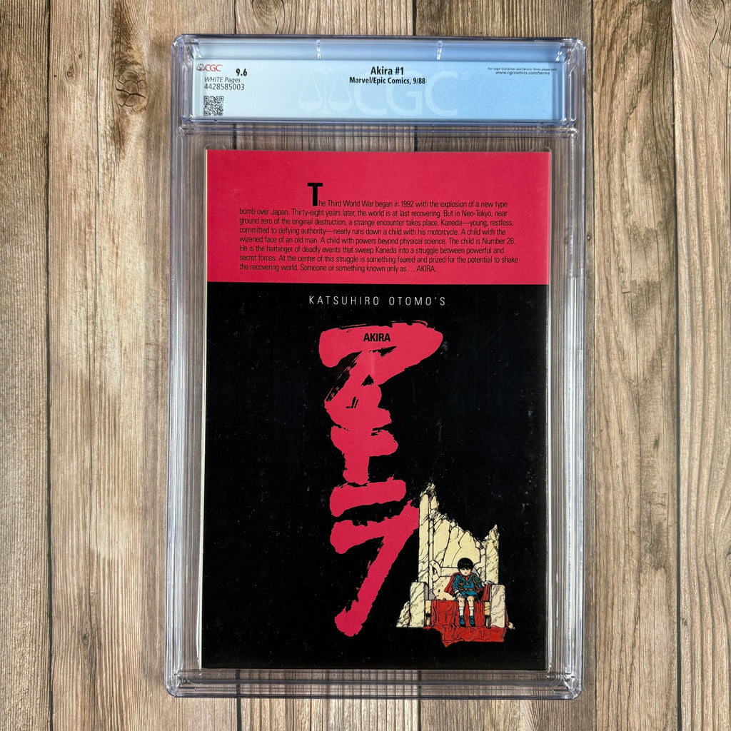Bry's Comics Akira #1 CGC 9.6 WP Science-fiction series set in futuristic Tokyo after a mysterious explosion that started World War III