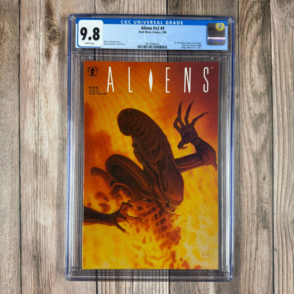 Bry's Comics Aliens #4 CGC 9.8 WP Back cover forms a single image with v2 #'5 1. 2 & 3