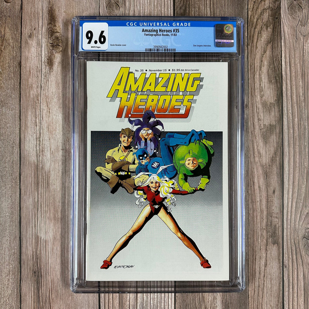 Bry's Comics Amazing Heroes #35 CGC 9.6 WP Preview sketch of Spider-Man's black costume (rear view) Dan Jurgens interview.