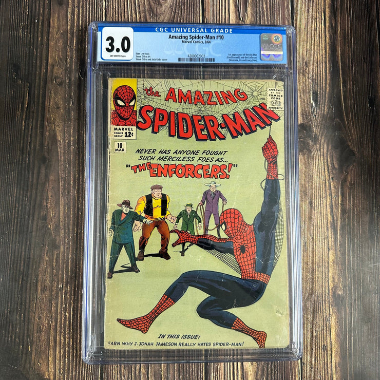 Bry's Comics * Amazing Spider-Man #10 CGC 3.0 1st appearance of Big Man 1st team appearance of The Enforcers: Fancy Dan, Ox, Montana