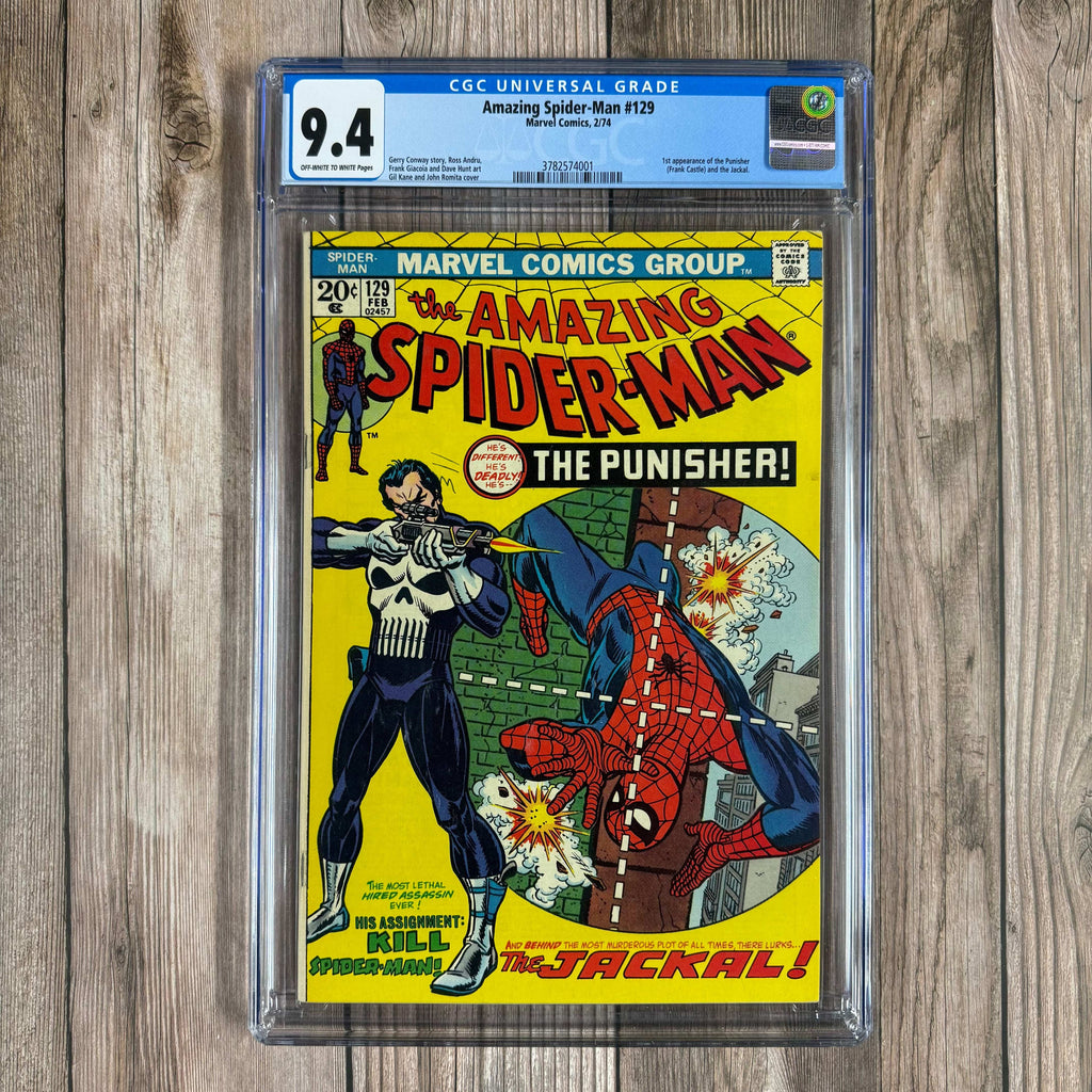 Bry's Comics Amazing Spider-Man #129 CGC 9.4 ICONIC Cover art by John Romita Sr., 1st appearance of the Punisher & the Jackal