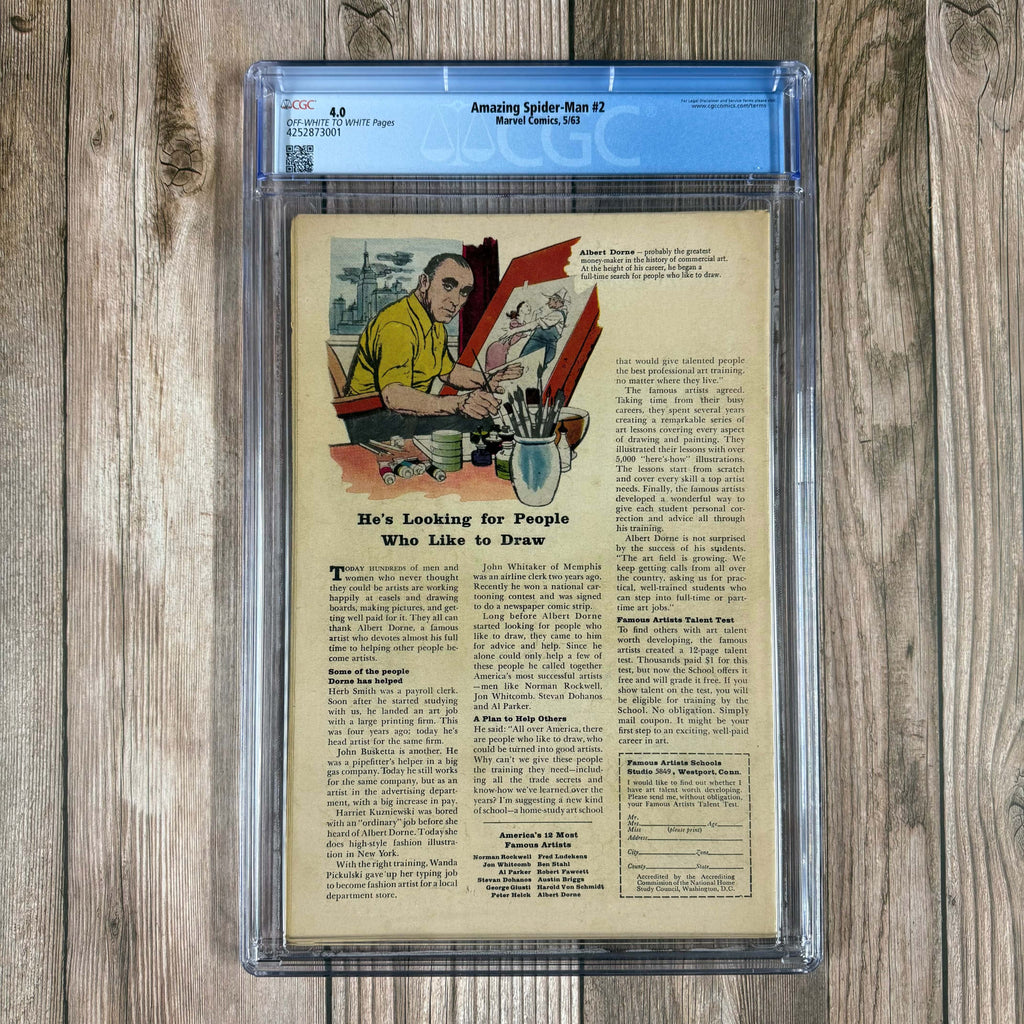 Bry's Comics Amazing Spider-Man #2 CGC 4.0 3rd appearance of Spider-Man, 1st appearance of Vulture, Terrible Tinkerer, cameo of Mysterio, 1st mention of Spider-Sense