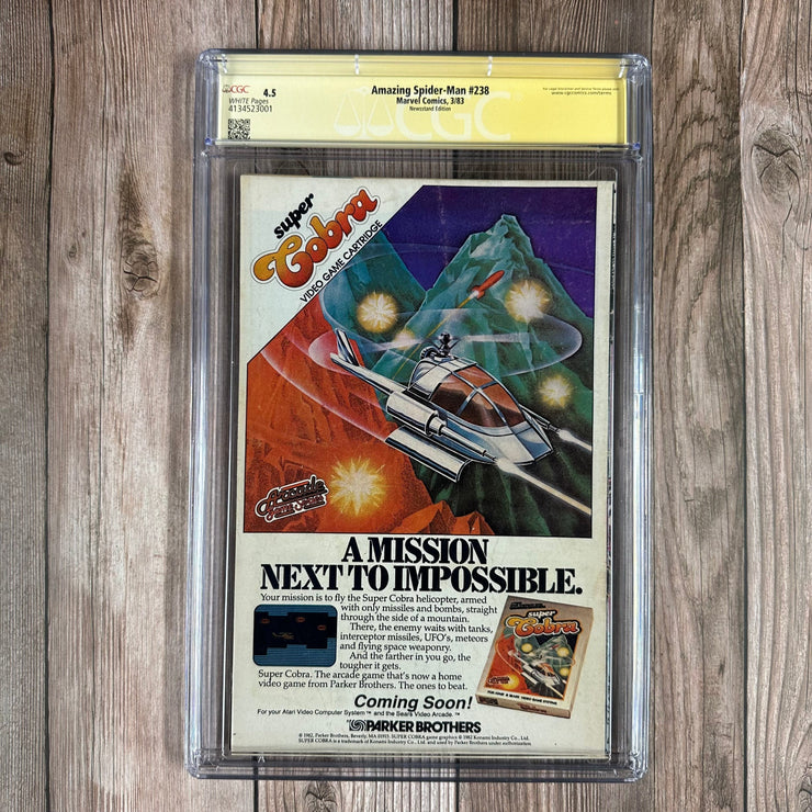 Bry's Comics Amazing Spider‑Man #238 CGC 4.5 WP Signature Qualified Grade (TATTOOZ MISSING), Signed by John Romita Jr. NEWSSTAND EDITION  (cert:3001)