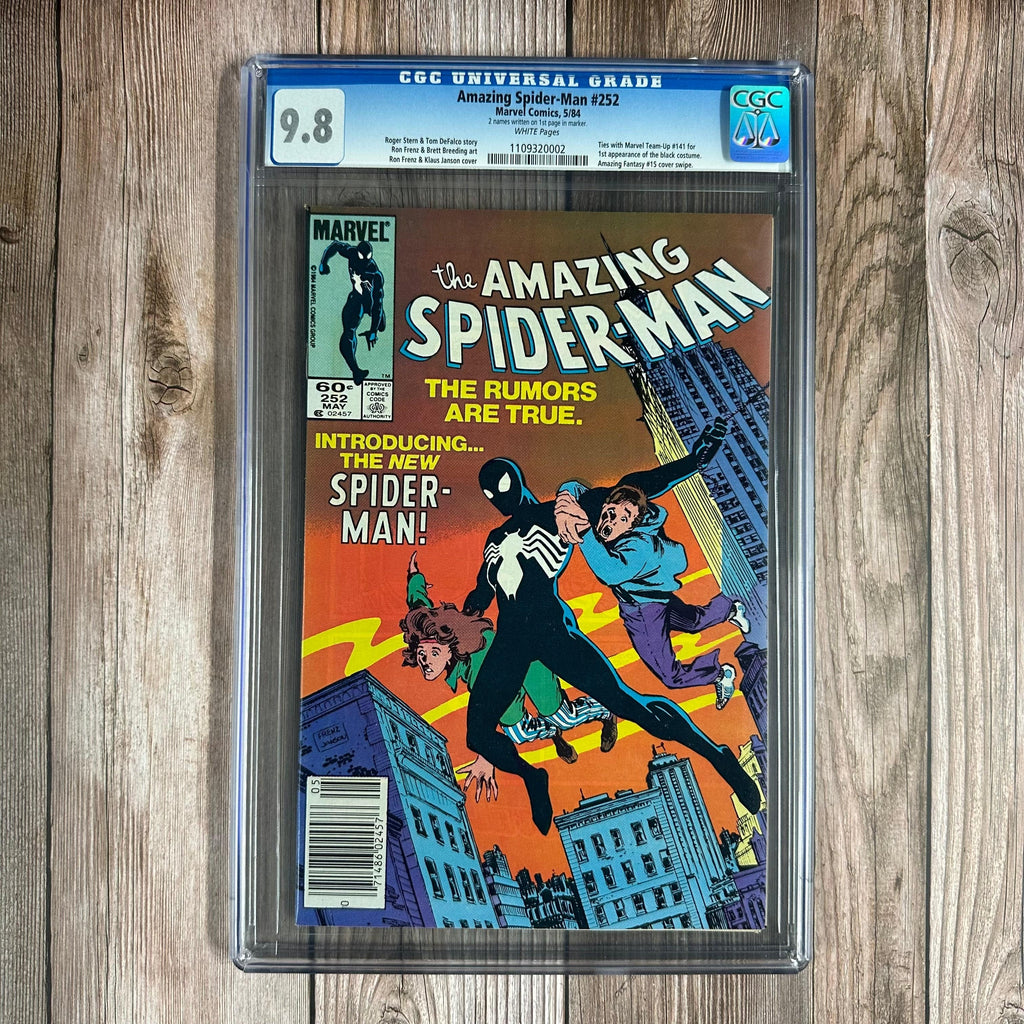 Bry's Comics Amazing Spider-Man #252 CGC 9.8 WP 1st appearance of Spider-Man's black costume (2 names written on 1st page in marker), NEWSSTAND EDITION