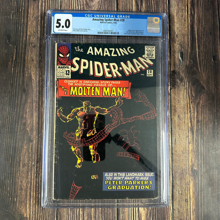 Bry's Comics * Amazing Spider-Man #28 CGC 5.0 1st appearance and origin of Molten Man