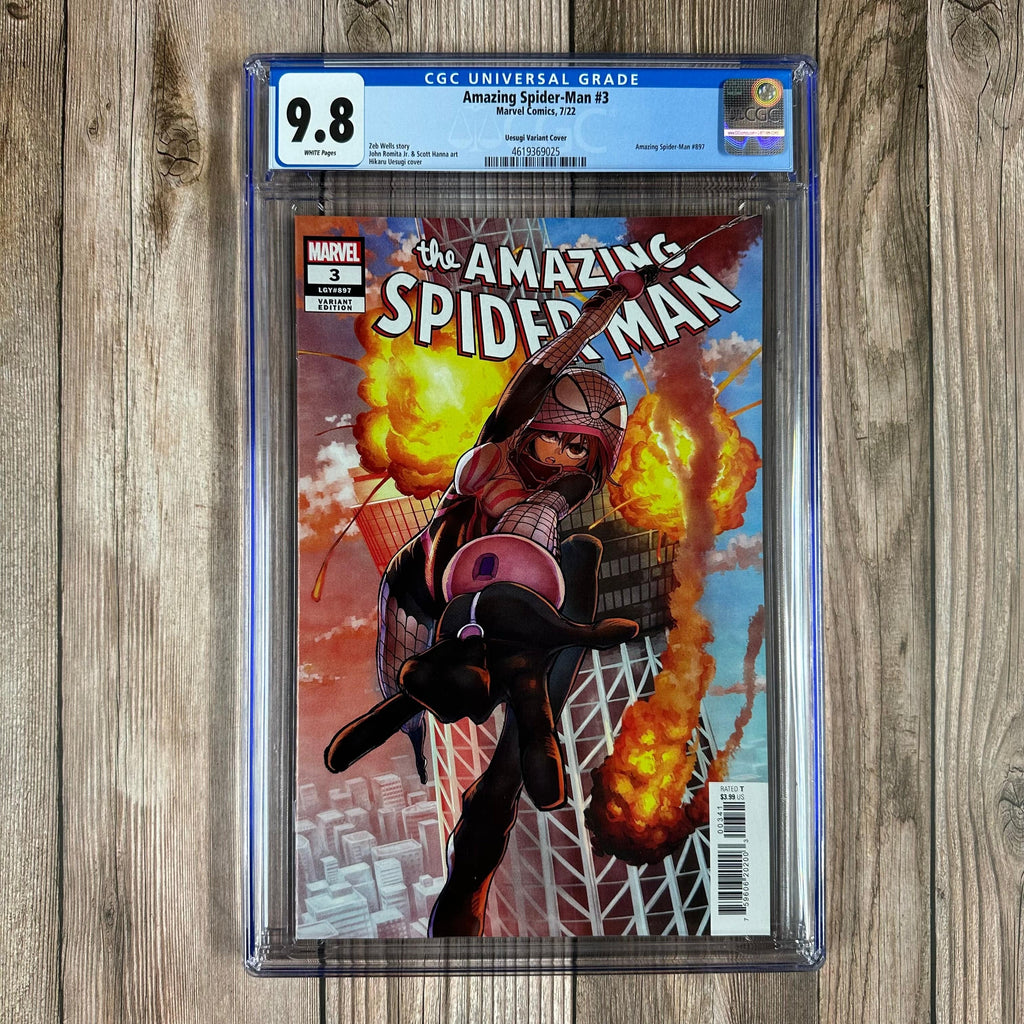 Bry's Comics Amazing Spider-Man #3 CGC 9.8 WP 1:100 Variant Cover by Hikaru Uesugi, featuring Sakura-Spider