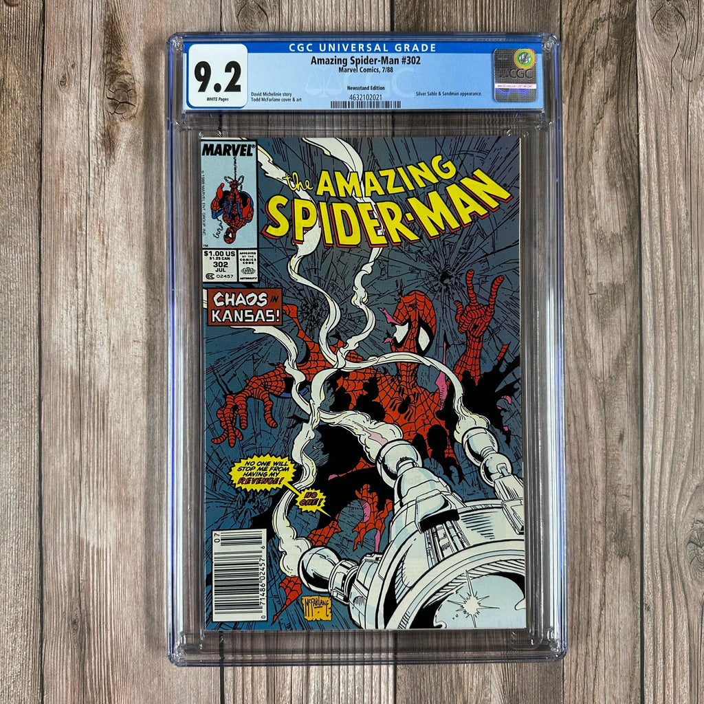 Bry's Comics Amazing Spider-Man #302 CGC 9.2 WP Cover Art by Todd McFarlane, NEWSSTAND EDITION