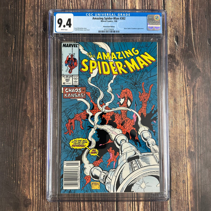 Bry's Comics Amazing Spider-Man #302 CGC 9.4 WP, Newsstand, Cover art by Todd McFarlane