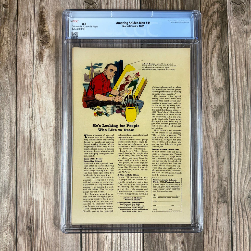 Bry's Comics Amazing Spider-Man #31 CGC 8.5 1st appearance of Gwen Stacy, Harry Osborn, and Miles Warren (later becomes the Jackal)