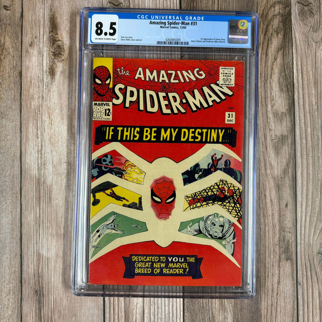 Bry's Comics Amazing Spider-Man #31 CGC 8.5 1st appearance of Gwen Stacy, Harry Osborn, and Miles Warren (later becomes the Jackal)