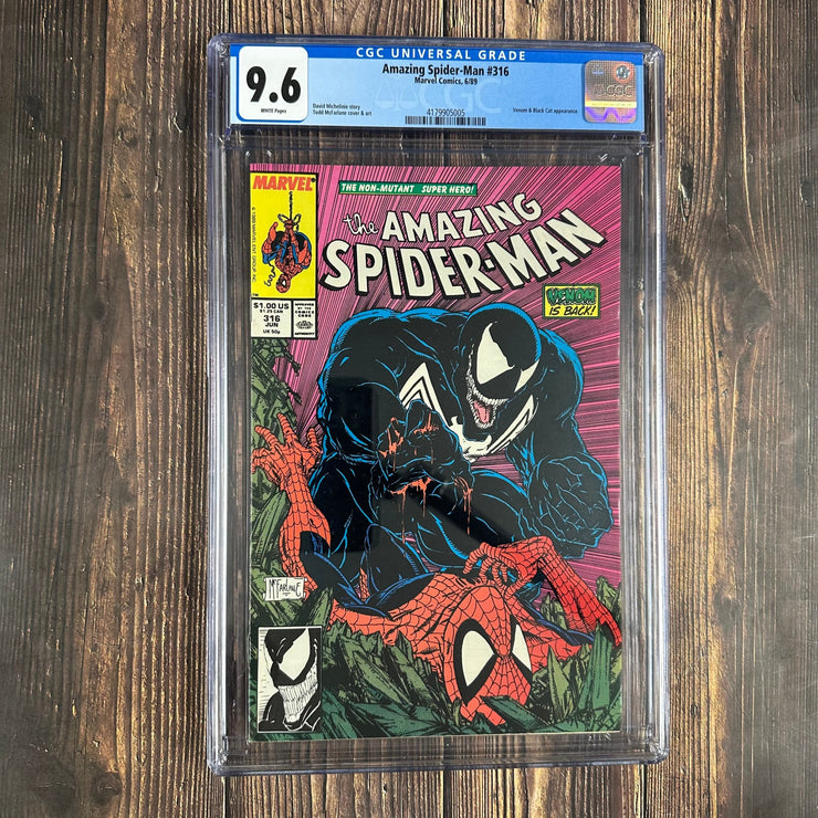 Bry's Comics *Amazing Spider-Man #316 CGC 9.6 WP ICONIC Cover by Todd McFarlane 1st full cover appearance of Venom