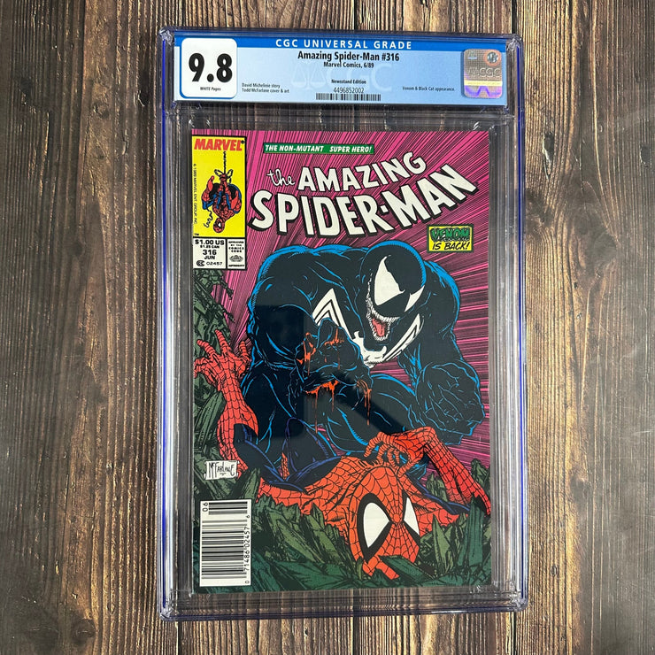 Bry's Comics *Amazing Spider-Man #316 CGC 9.6 WP ICONIC Cover by Todd McFarlane 1st full cover appearance of Venom NEWSSTAND EDITOIN