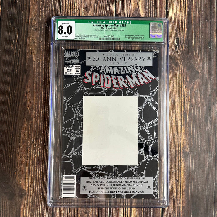 Bry's Comics Amazing Spider-Man #365 CGC 8.0 Manufactured NEWSSTAND without Hologram on Cover