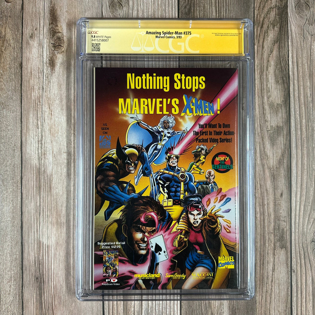 Bry's Comics Amazing Spider-Man #375 CGC 9.8 WP SS Signed by Randy Emberlin, Mark Bagley, David Michelinie, Jim Salicrup, Bob Sharen & Rick Parker Gold holo-grafx cover, 1st appearance of Anne Weying (She-Venom) (cert:8007)