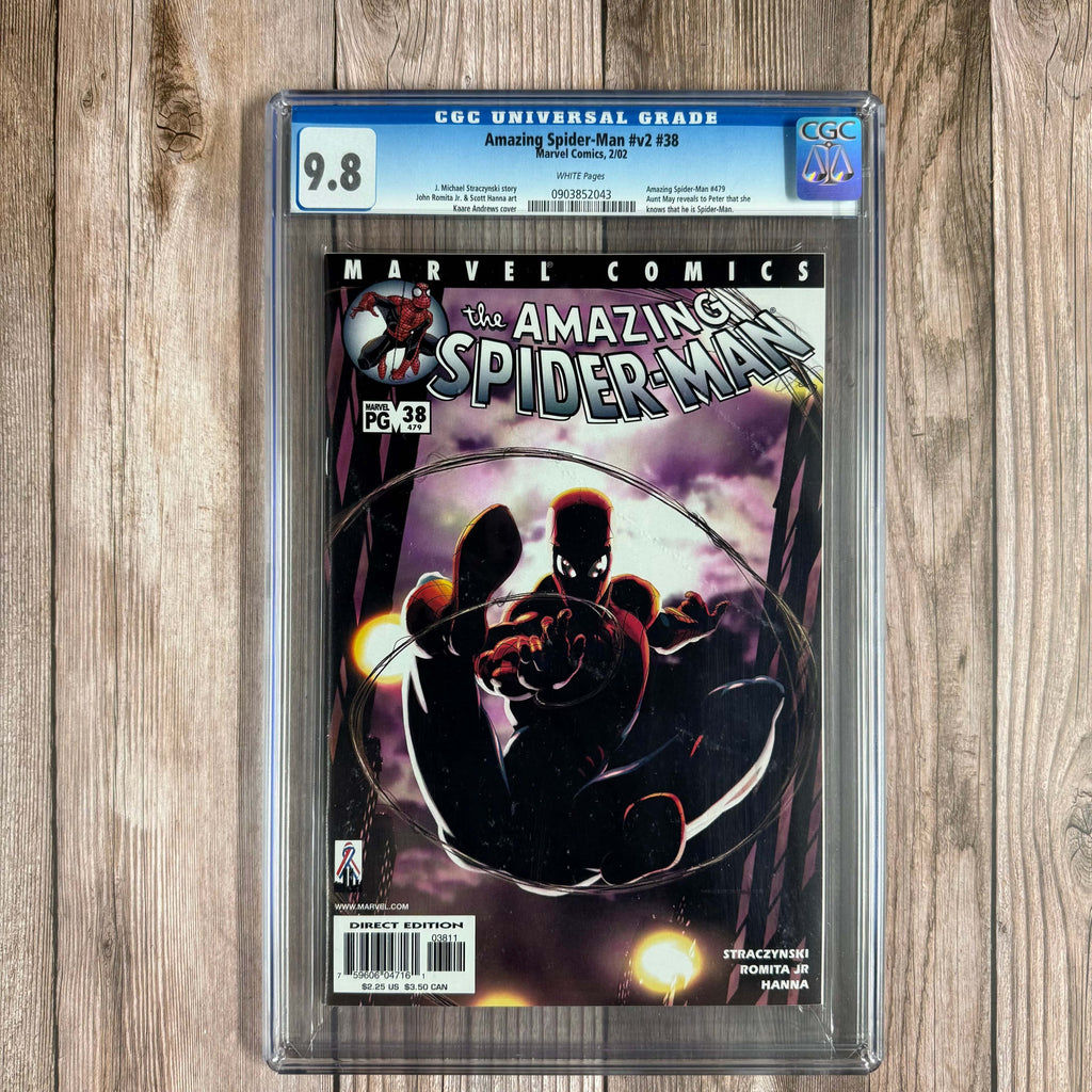 Bry's Comics Amazing Spider-Man #38 CGC 9.8 WP Cover Art by Kaare Andrews, Aunt May reveals to Peter that she knows that he is Spider-Man