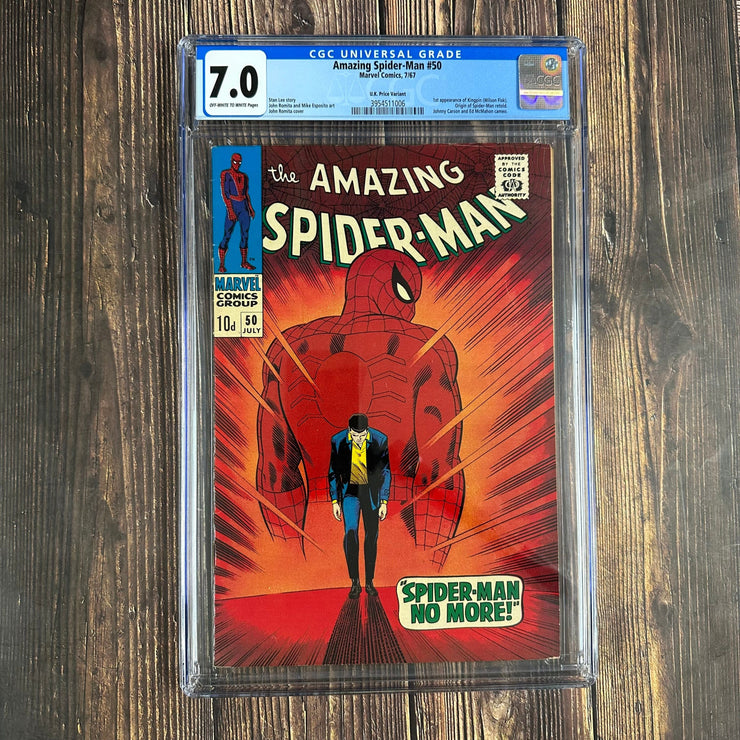 Bry's Comics Amazing Spider-Man #50 CGC 7.0 UK Price Variant 1st appearance of the Kingpin