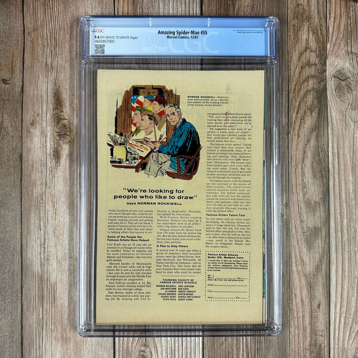 Bry's Comics Amazing Spider-Man #55 CGC 9.4 ICONIC cover art by John Romita Sr.