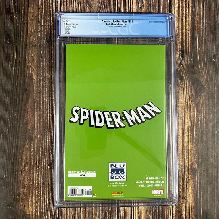 Bry's Comics Amazing Spider-Man #688 CGC 9.8 WP German Edition, Variant Cover Art by J. Scott Campbell