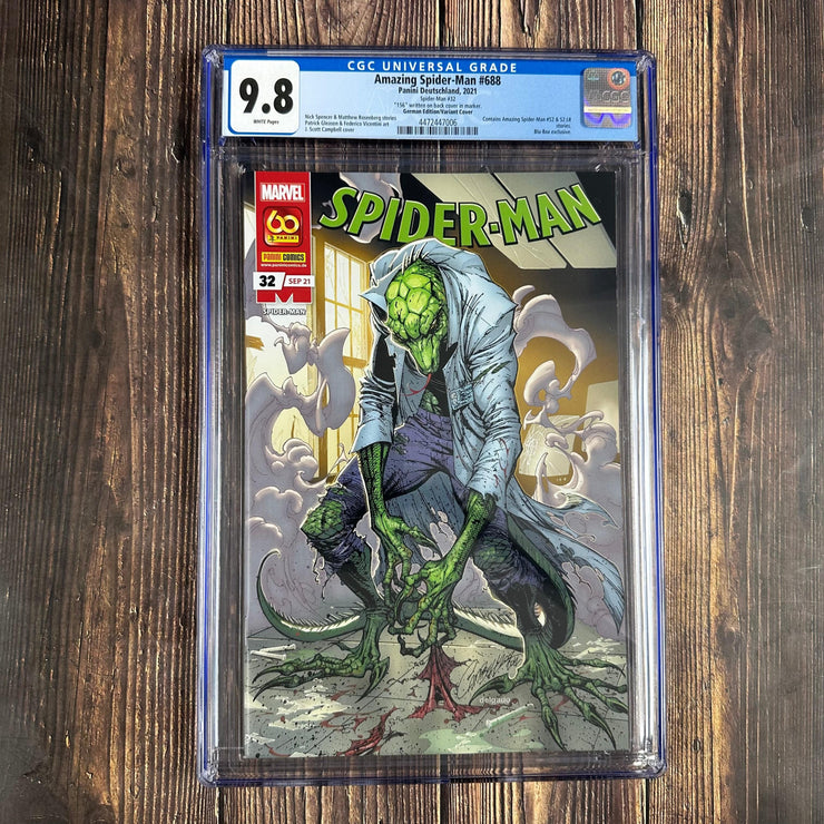 Bry's Comics Amazing Spider-Man #688 CGC 9.8 WP German Edition, Variant Cover Art by J. Scott Campbell