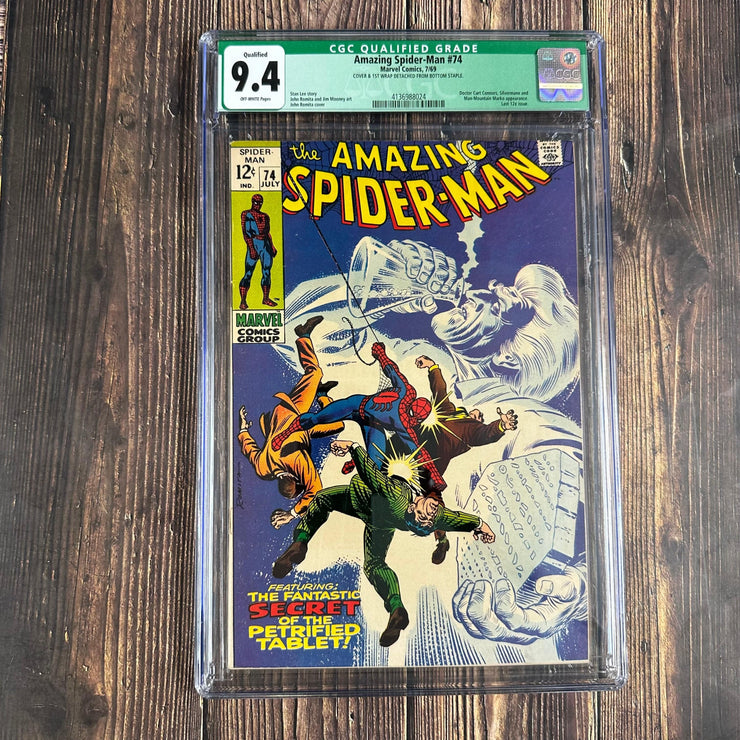 Bry's Comics Amazing Spider-Man #74 CGC 9.4 Qualified Grade, Cover by John Romita Sr.  Last 12¢ Issue