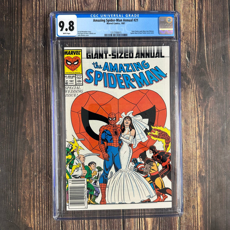 Bry's Comics * Amazing Spider-Man Annual #21 CGC 9.8 WP Marriage of Peter Parker and Mary Jane Watson, NEWSSTAND EDITION