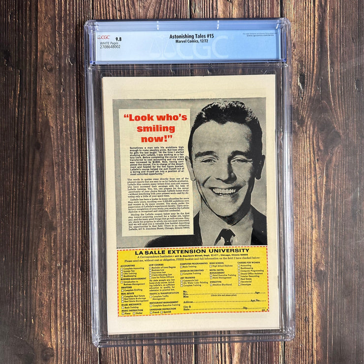 Bry's Comics Astonishing Tales #15 CGC 9.8 (Ka-Zar in the Concrete Jungle)