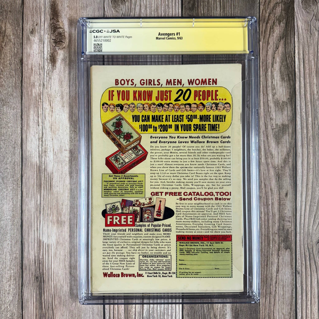 Bry's Comics Avengers #1 CGC 5.0 Signed by Stan Lee! 1st Avengers!