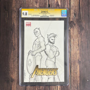 Bry's Comics Avengers #1 CGC 9.8 WP, Signature Series, Signed and sketch by Nick Yakimovich