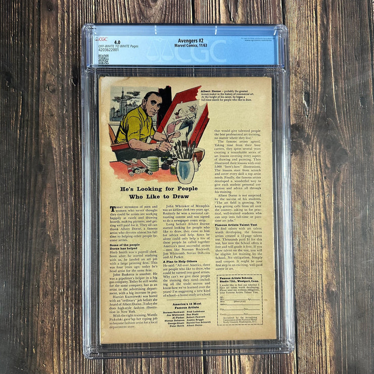 Bry's Comics Avengers #2 CGC 4.0 Cover Art by Jack Kirby, 2nd appearance of the Avengers, 1st appearance of Space Phantom