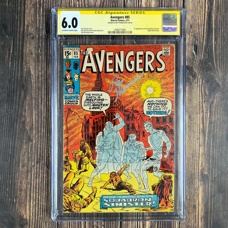 Bry's Comics Avengers #85 CGC 6.0 Signed by Roy Thomas, 1st team app of the Squadron Supreme