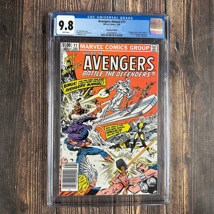 Bry's Comics Avengers Annual #11 CGC 9.8 WP Cover by Al Milgrom, NEWSSTAND EDITION*