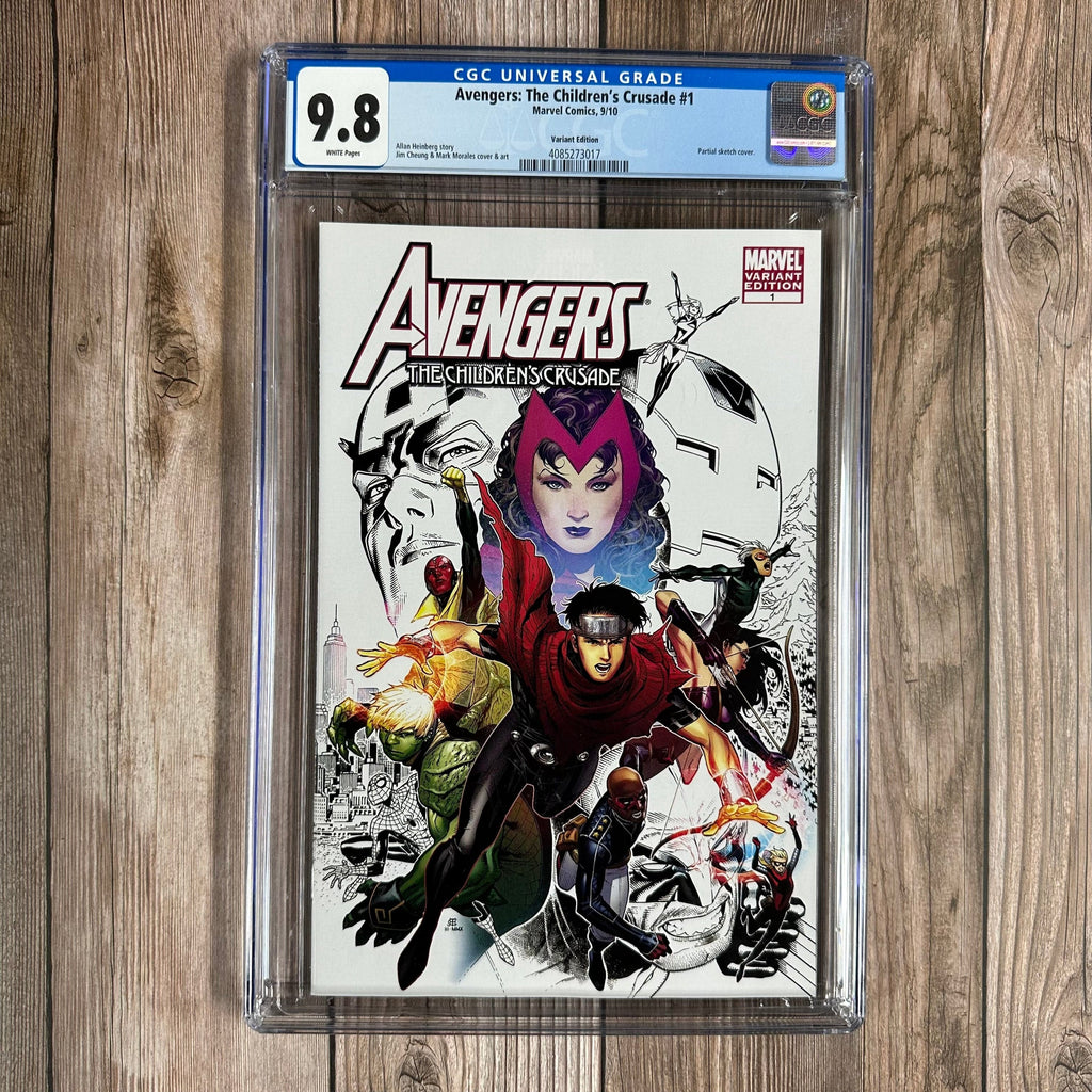 Bry's Comics Avengers: The Children's Crusade #1 CGC 9.8 WP Partial Sketch Cover, Variant cover art by Jim Cheung (Cert:3017)