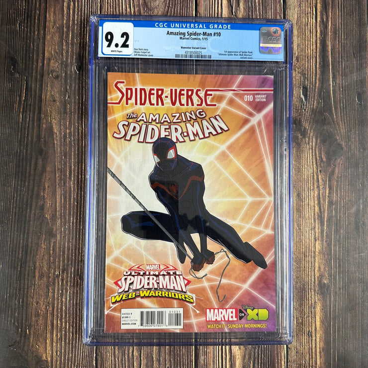 Bry's Comics *B0X02 Amazing Spider-Man #10 CGC 9.2 WP 1:10 Variant cover art by Jeff Wamester, 1st appearance of Spider-Punk