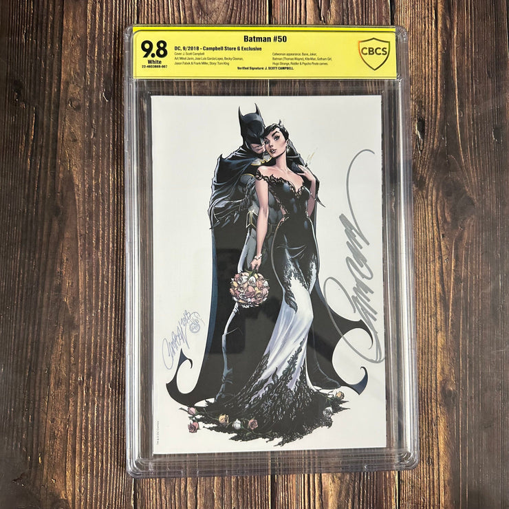Bry's Comics *B0X02 Batman #50 CBCS 9.8 WP Campbell Store G Exclusive, Verified Signature J. Scott Campbell, Cover Art by J. Scott Campbell (COA:132)