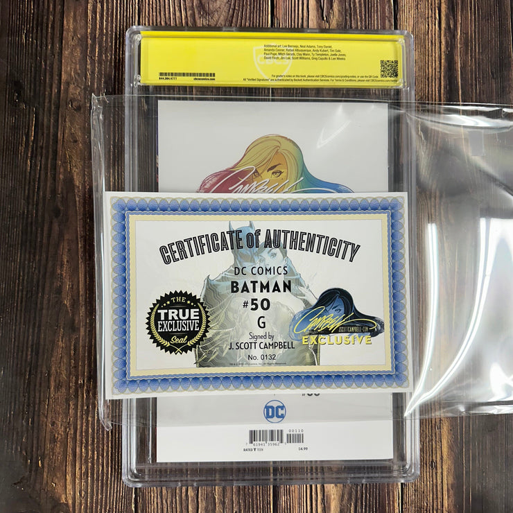 Bry's Comics *B0X02 Batman #50 CBCS 9.8 WP Campbell Store G Exclusive, Verified Signature J. Scott Campbell, Cover Art by J. Scott Campbell (COA:132)