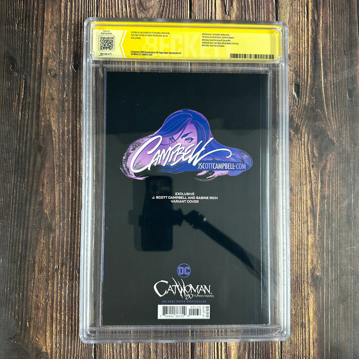 Bry's Comics *B0X02 Catwoman 80th Anniversary #1 CCS 9.8 WP Verified Signature of  J. Scott Campbell, Cover Art by J. Scott Campbell (COA #0035)