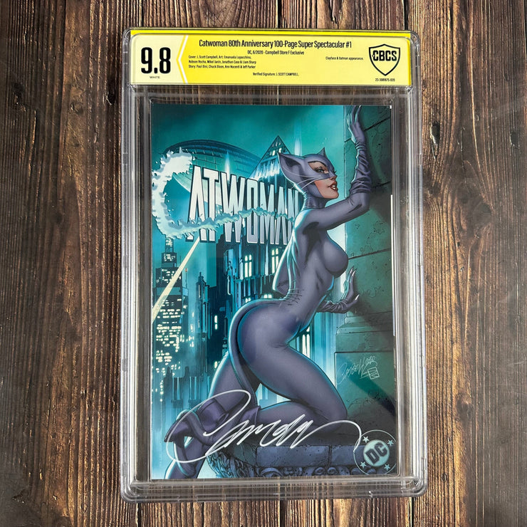 Bry's Comics *B0X02 Catwoman 80th Anniversary #1 CCS 9.8 WP Verified Signature of  J. Scott Campbell, Cover Art by J. Scott Campbell (COA #0035)