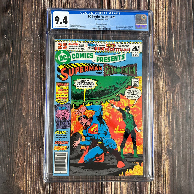 Bry's Comics *B0X03 DC Comics Presents #26 CGC 9.4 1st Appearance of New Teen Titans; 1st Appearances of Raven, Cyborg, and Starfire NEWSSTAND EDITION