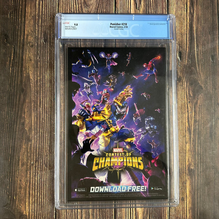 Bry's Comics *B0X03 Punisher #218 CGC 9.8 WP Second printing, Cover Art by Tim Bradstreet, 1st cameo appearance of the Punisher War Machine armor