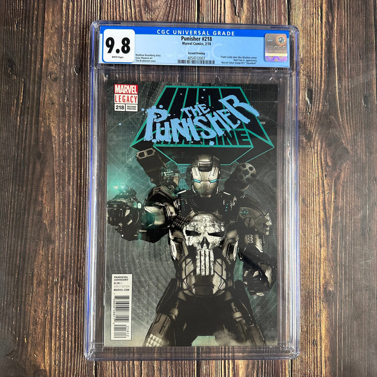 Bry's Comics *B0X03 Punisher #218 CGC 9.8 WP Second printing, Cover Art by Tim Bradstreet, 1st cameo appearance of the Punisher War Machine armor